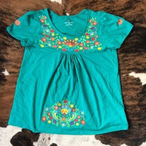 Teal fiesta top